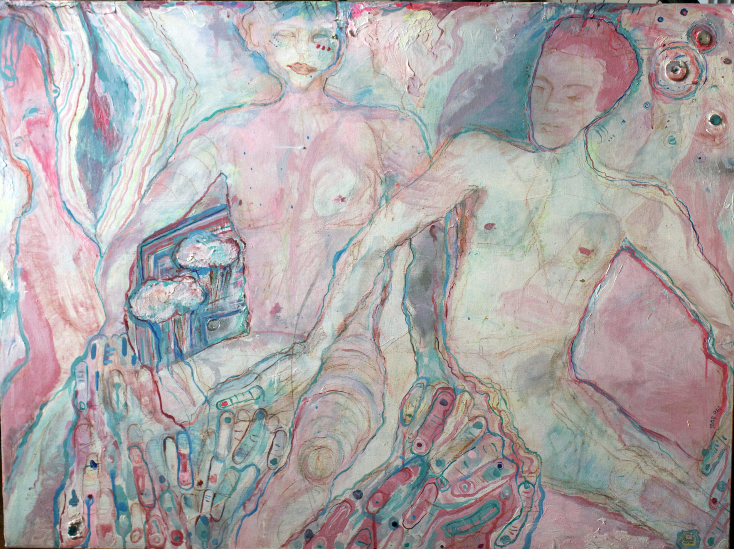 Freundschaft, mixed media on canvas, 3x4ft, 2006