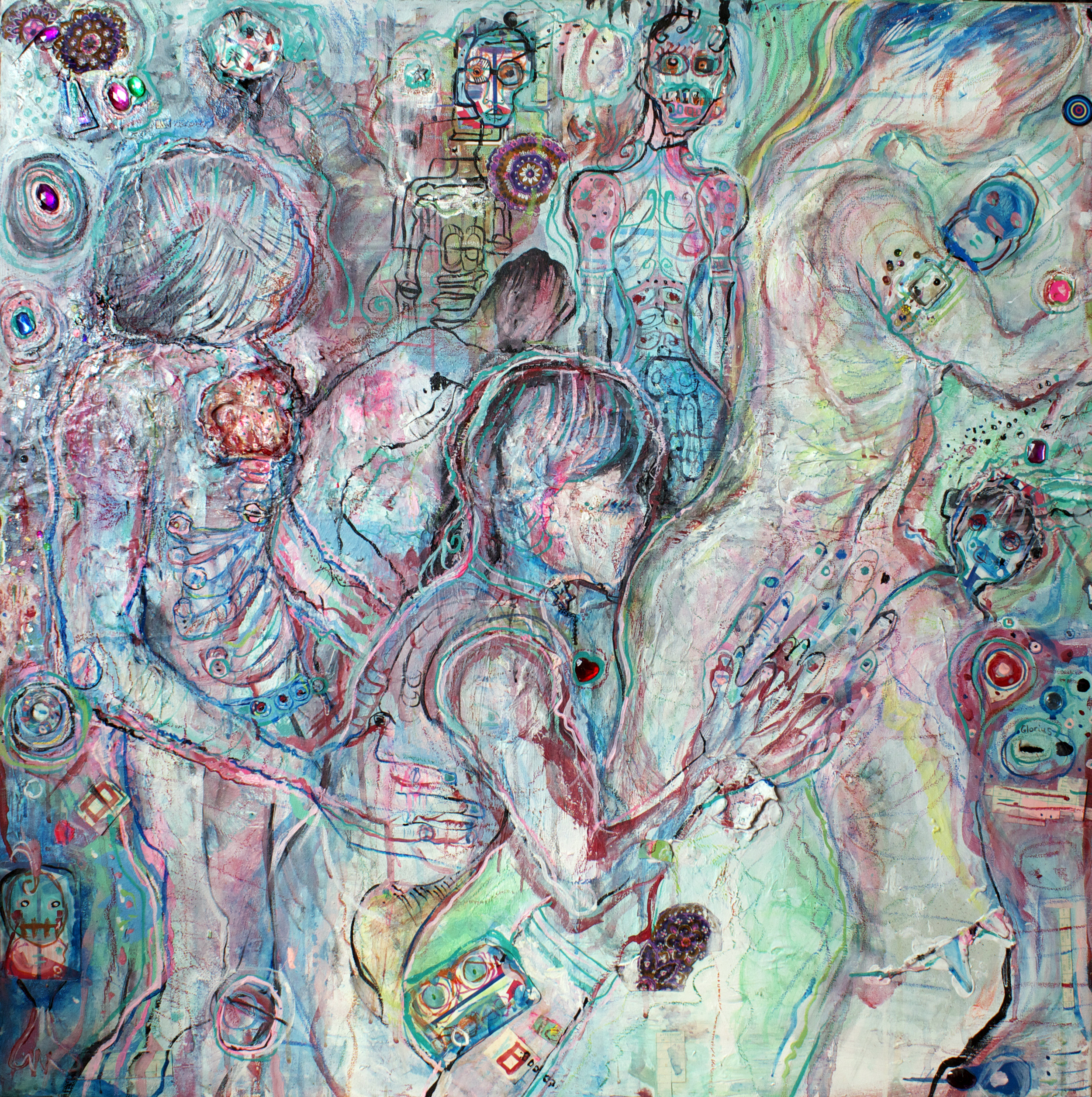 Stahlrohr, mixed media on canvas, 3x3ft, 2007