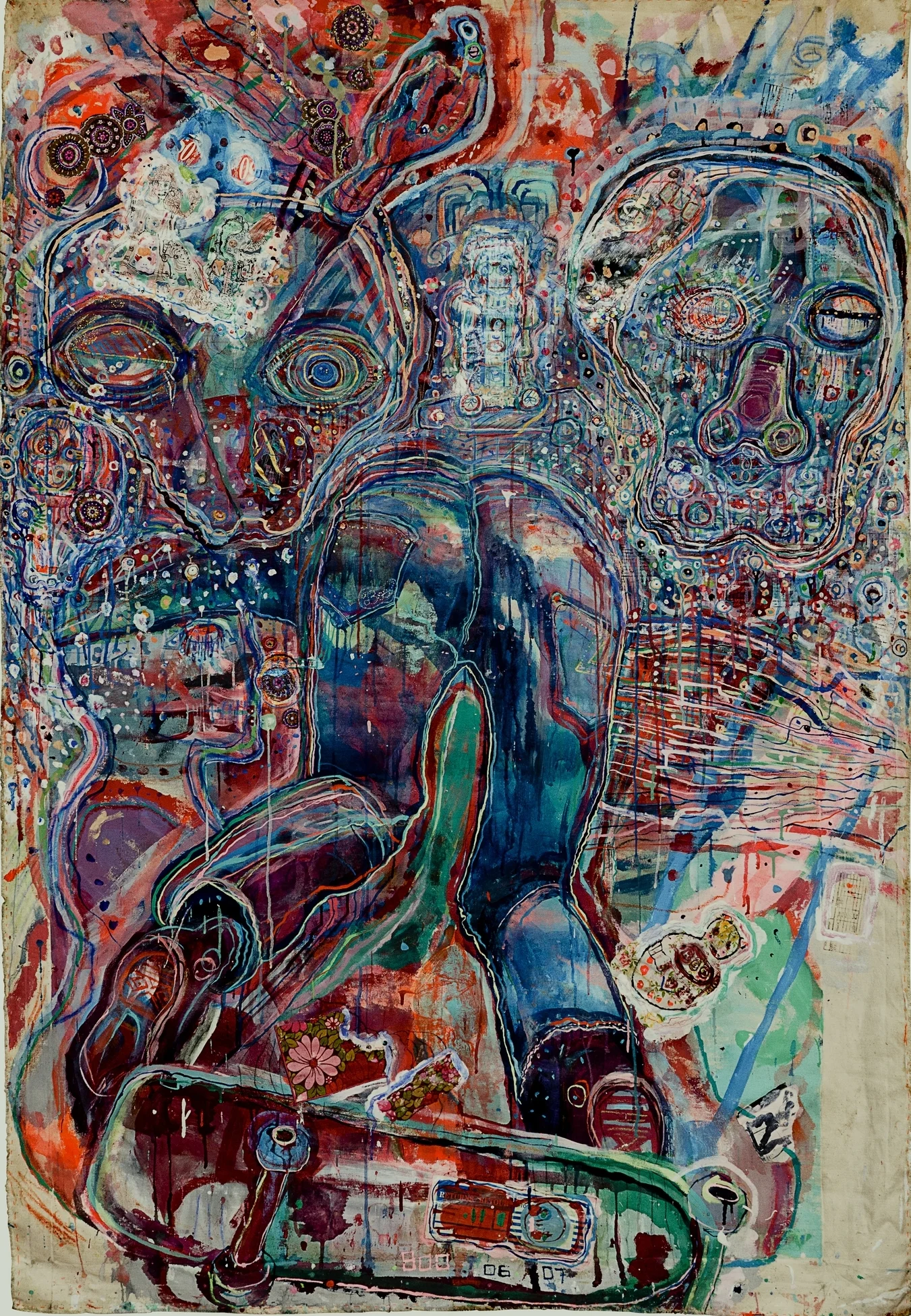 Skaterdater, mixed media on canvas, 5ft x 6ft, 2007