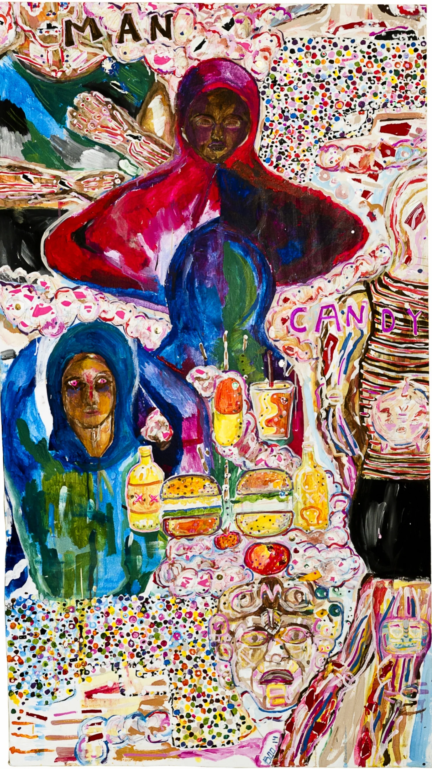 Candy Boy (for Trayvon and...), mixed media on canvas, 5ft x 3ft, 2014