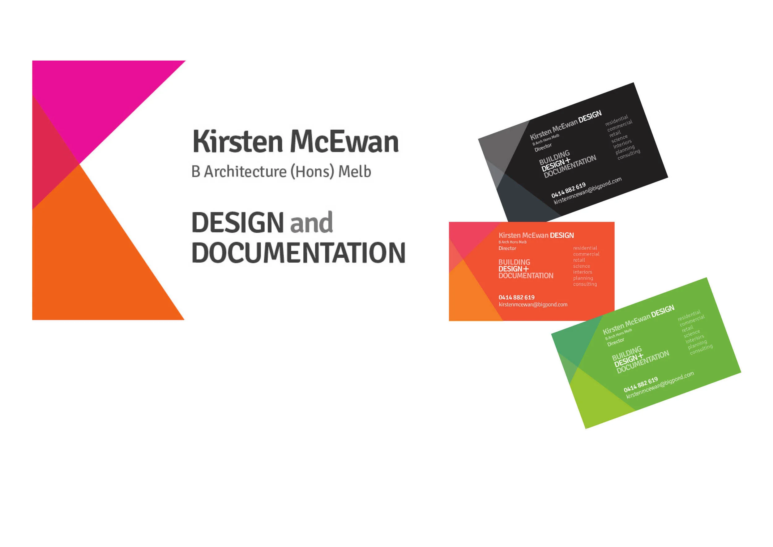 Corporate identity Kirsten McEwan Design and Documentation