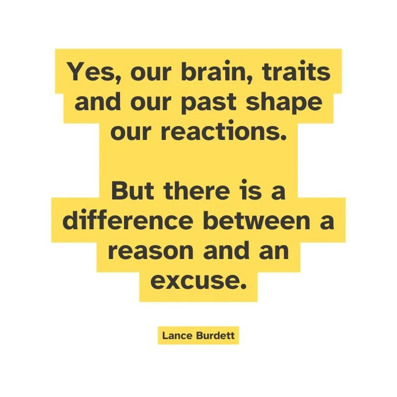     

 
   Should we blame our behaviour on our past or our brain?    When we behave out of character, most of us don’t look outward.    We turn inward; we feel regret and shame. “That’s not who I want to be.”    So should we blame our past, our tra