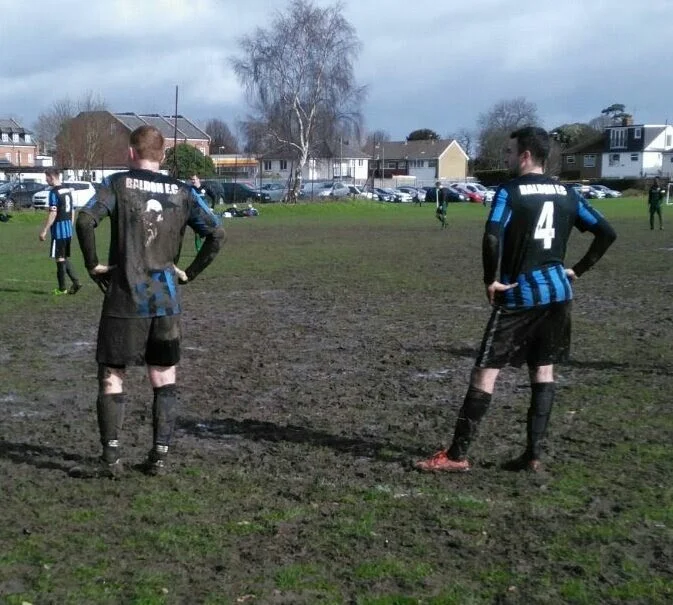 Mud was the order of the day as Woodside Celtic played Baldon Sports. Pic from Twitter (C) @baldonwesfa