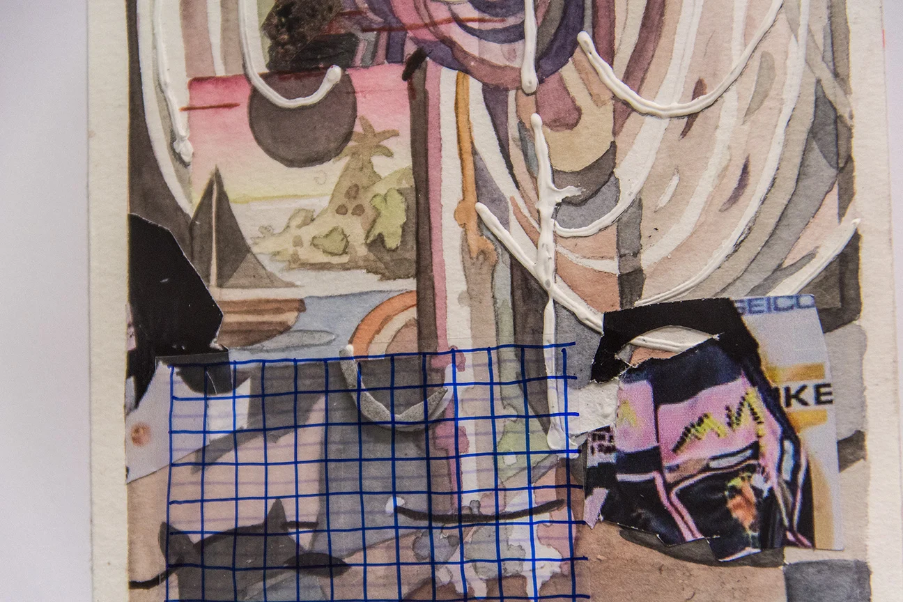detail from: "vain veil" - 20 x 26 cm, mixed media collage with frame (with nana mandl )