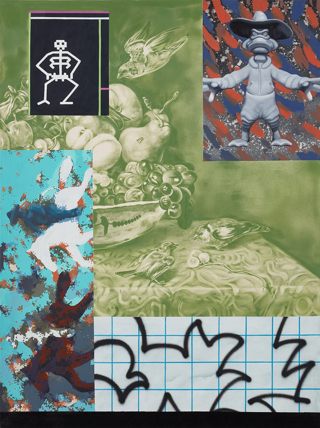 Barely breathing 2017, mixed media, 160 x 120 cm
