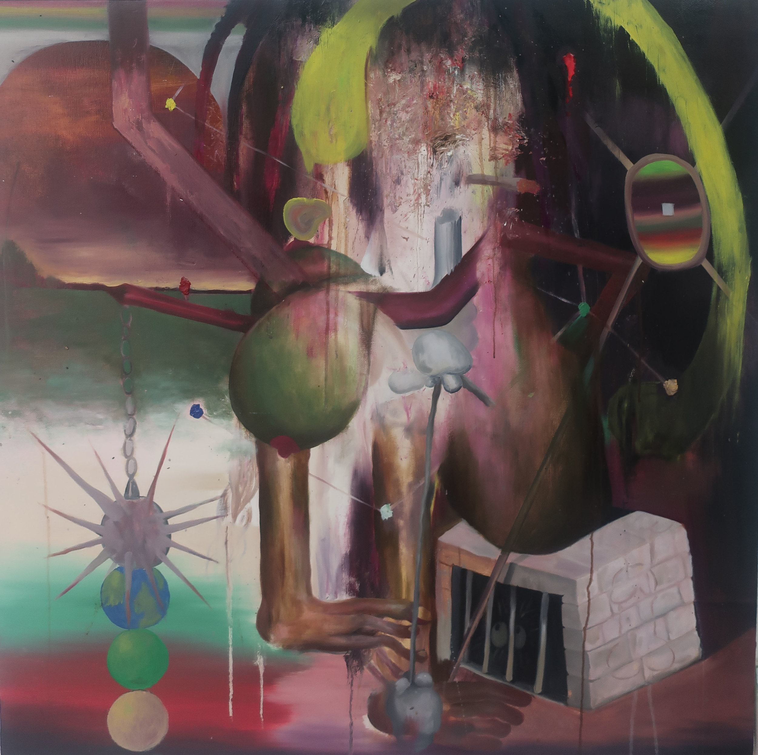 Brown Man Magic _ 棕人魔法,2019,油料於畫布 _ Oil on canvas 91.5 x 91.5 cm _ 36 x 36 inches.jpg