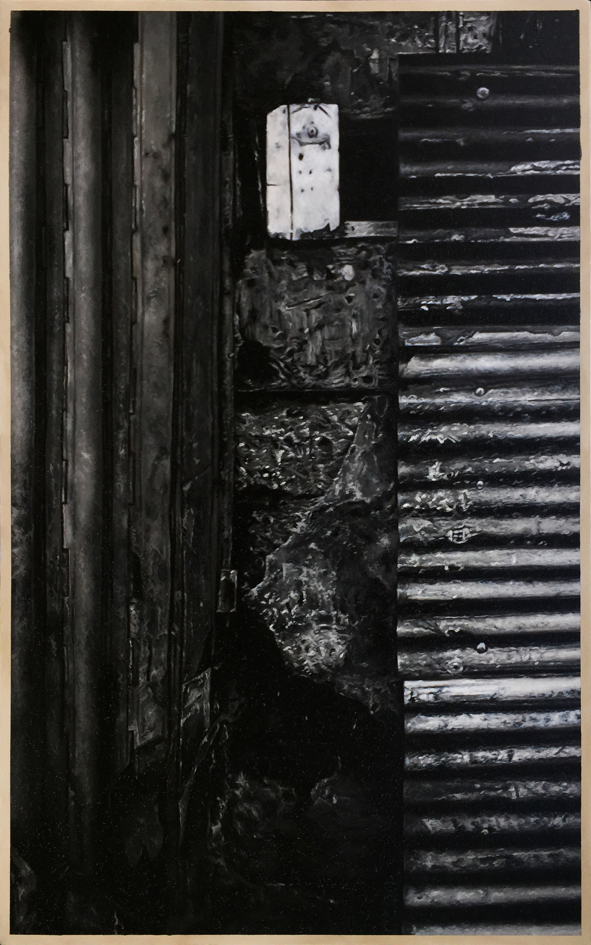 席康・森尼斯 _ Ciron Señeres〈混凝土版，金屬地板｜Concrete sheet, metal ground〉，油彩於畫布｜oil on canvas，160 cmx100 cm _ 63.0 in x 39.4 in，2019.jpg