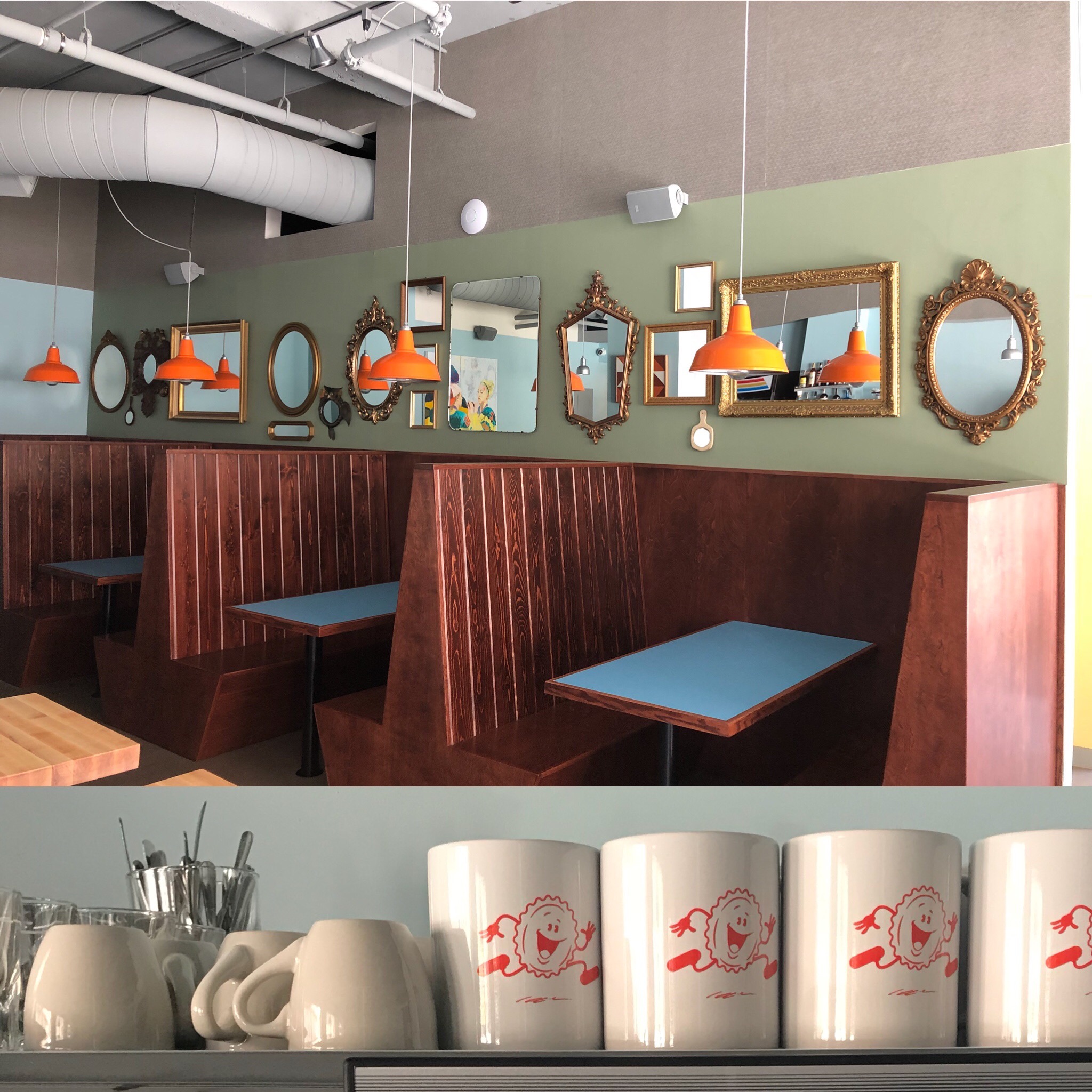 This makes me happier than you can know. When I look at this I see months and months of work with such a great group of people and this beautiful, fun space where I can go have a slice of pie, a cup of coffee, and then a glass of Prosecco.