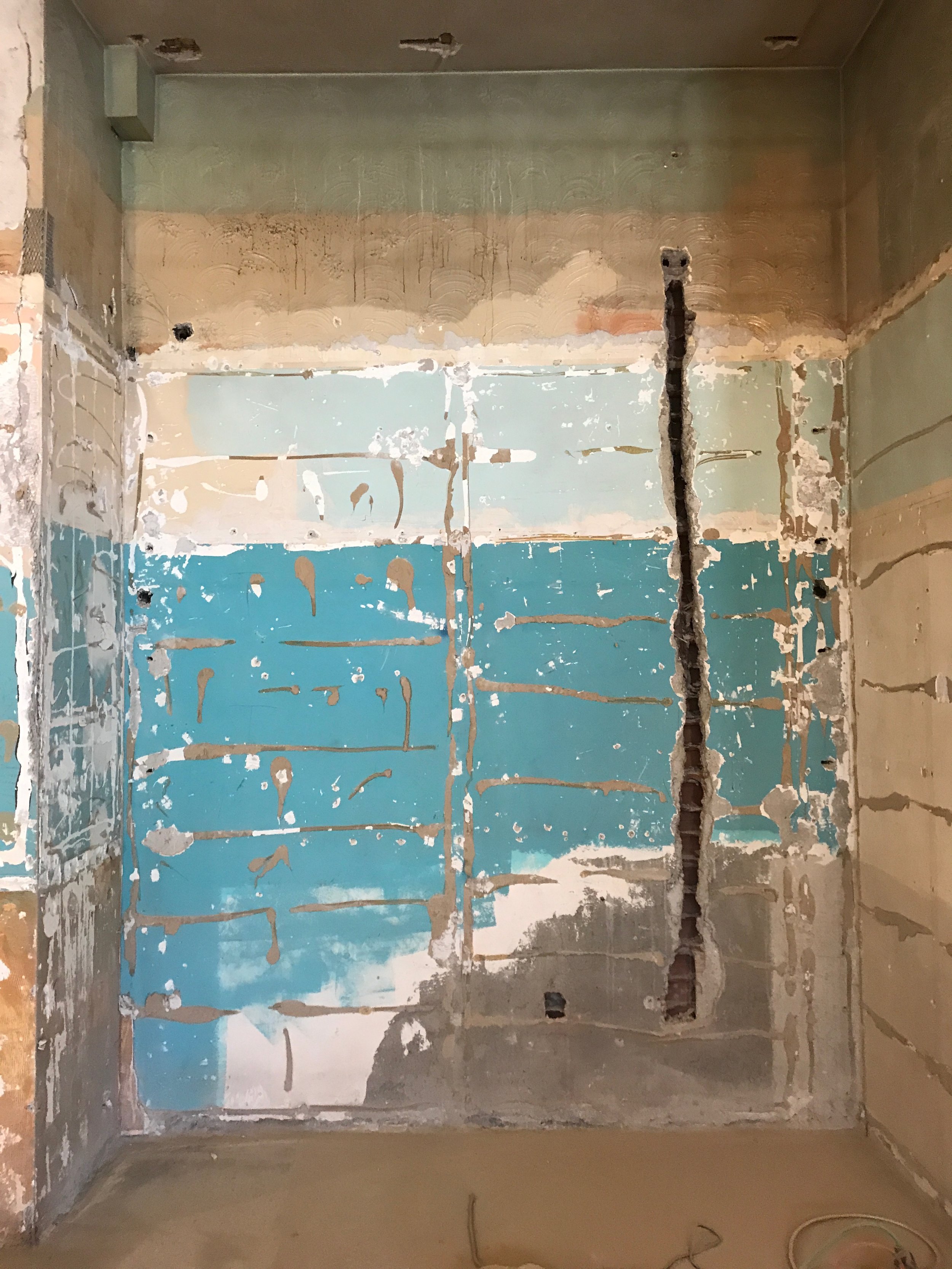This is the first time I saw the space and I loved the walls right away. These colors were my inspiration for the entire project.