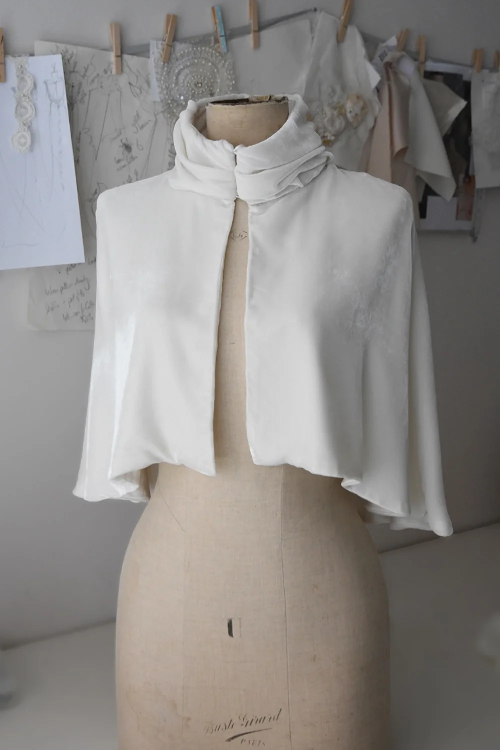 Velvet Pleated Collar Cape Front.jpg
