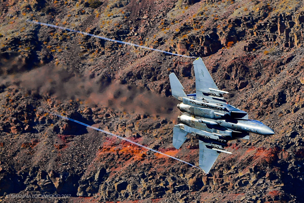  Nov 9, 2017; Death Valley, CA, USA; An Air Force F-15 flies through the Jedi Transition in Death Valley. Copyright: Shanna Lockwood

 