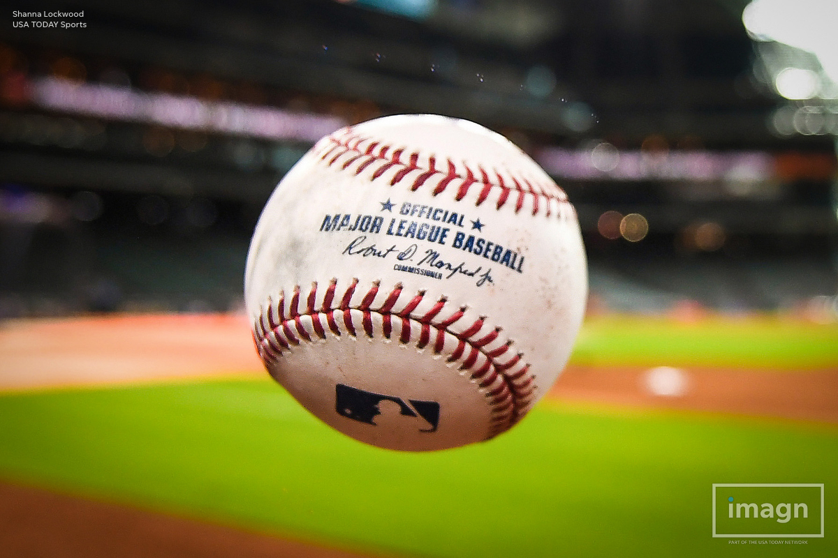  Jul 10, 2018; Houston, TX, USA; View of a major league baseball ball prior to the game between the Oakland Athletics and the Houston Astros at Minute Maid Park. Mandatory Credit: Shanna Lockwood-USA TODAY Sports 