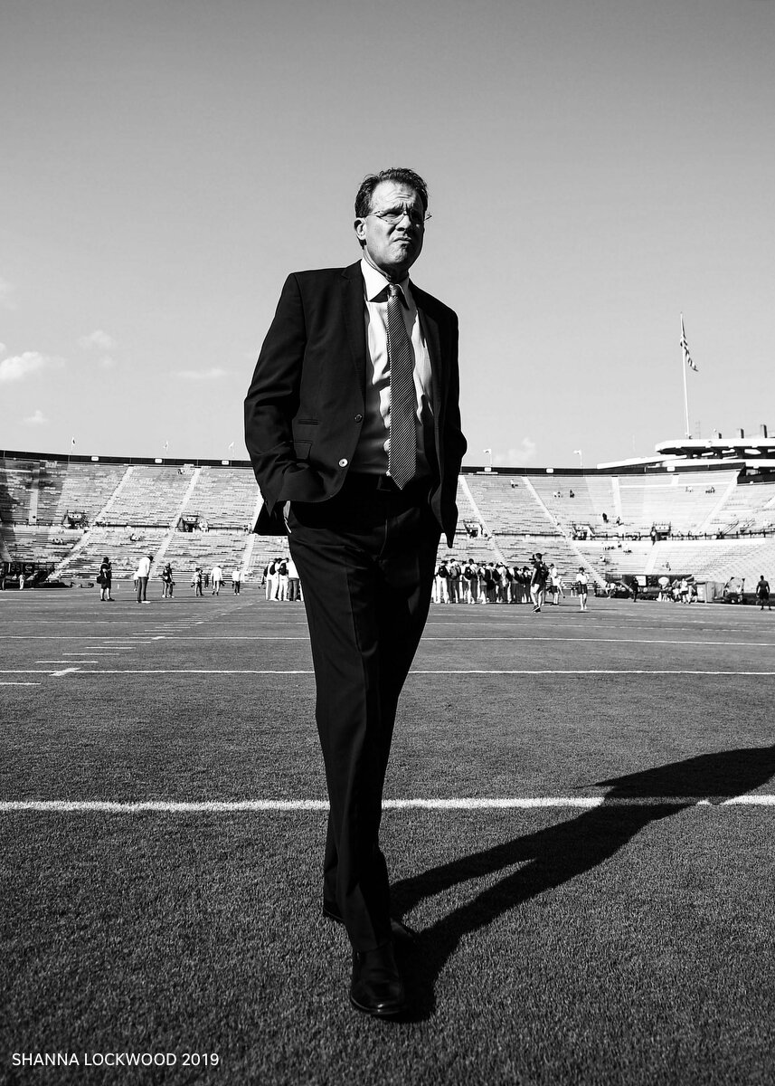 Sep 7, 2019; Auburn, AL, USA; Auburn Tigers head coach Gus Malzahn walks on the field before the game between the Auburn Tigers and the Tulane Green Wave at Jordan-Hare Stadium. Mandatory Credit: Shanna Lockwood
