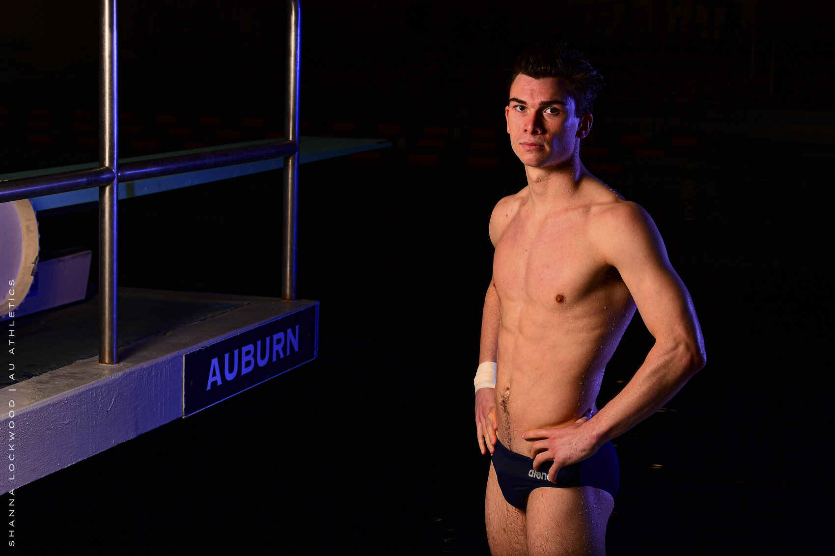  Jan 6, 2021; Auburn, AL, USA; Conner Pruitt during a photo shoot at James E. Martin Aquatics Center. Mandatory Credit: Shanna Lockwood/AU Athletics 