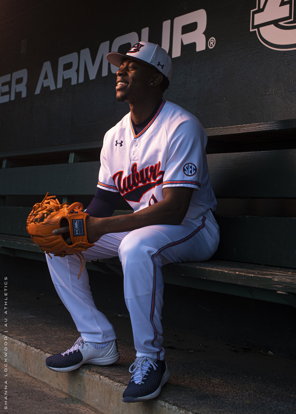  Feb 15, 2021; Auburn, AL, USA; Auburn Tigers baseball player Ryan Bliss poses during a feature portrait session at Plainsman Park. Mandatory Credit: Shanna Lockwood/AU Athletics 