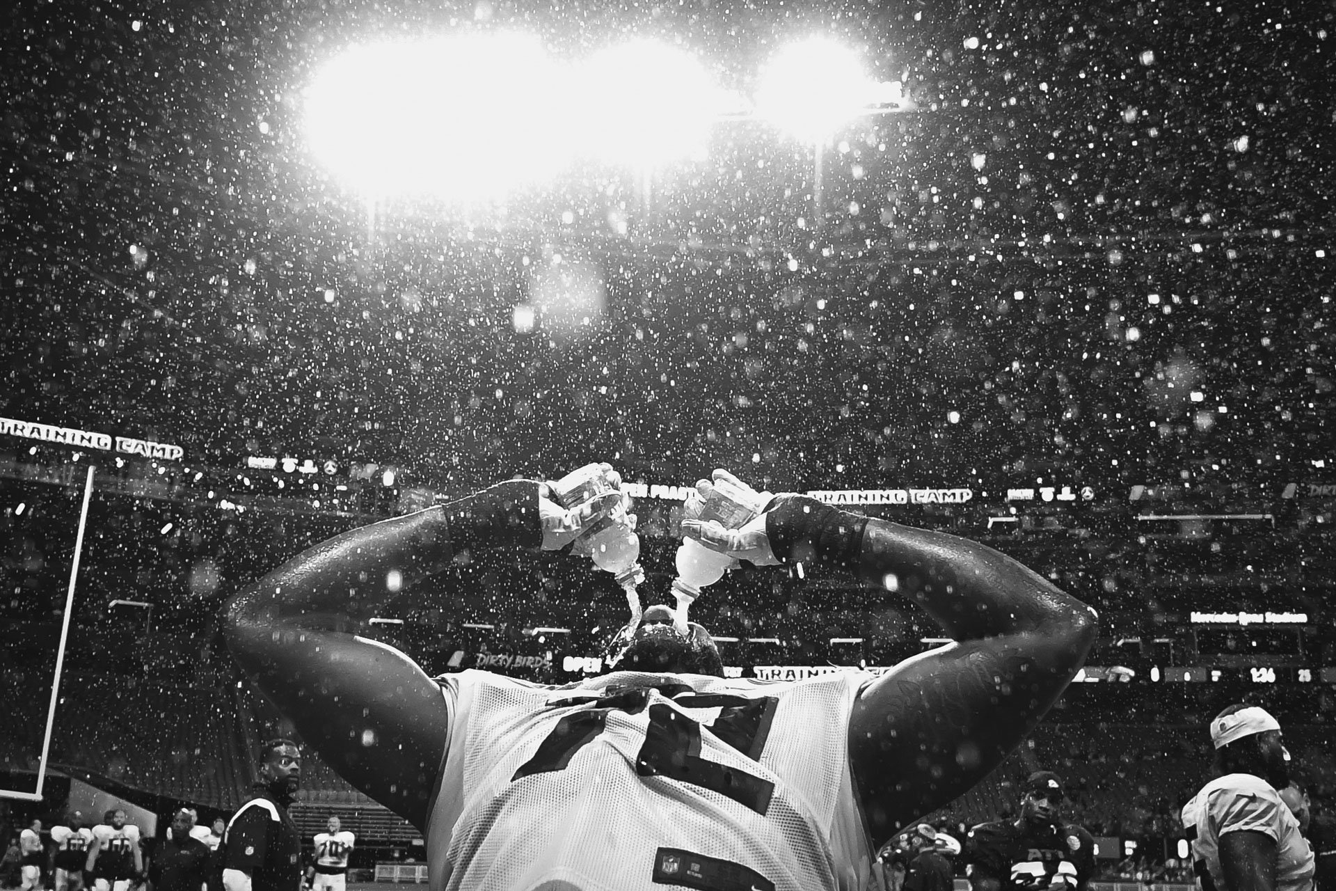  Atlanta Falcons offensive lineman Leroy Watson #72 during the Atlanta Falcons Open Practice at Mercedes-Benz Stadium in Atlanta, GA on Monday, August 15, 2022. (Shanna Lockwood/Atlanta Falcons) 