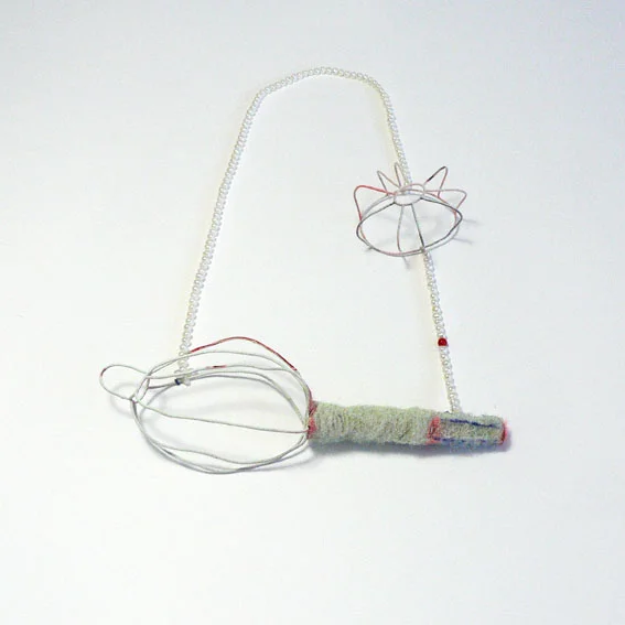 OT - New silver, wool, pearls,&nbsp;synthetic coral,paint2011