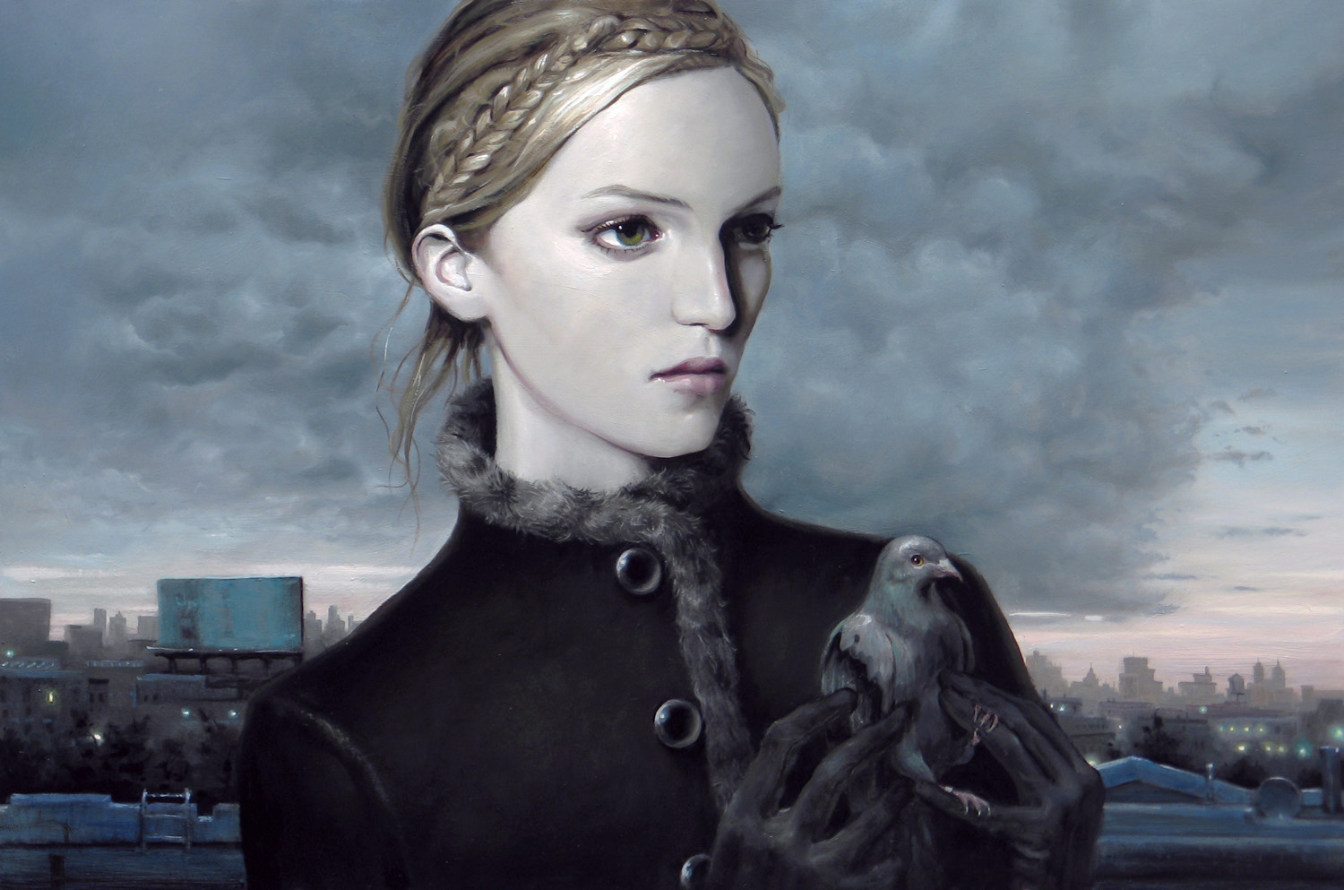 "Theme For a Pigeon" - oil on panel - 24" x 36" - 2012
