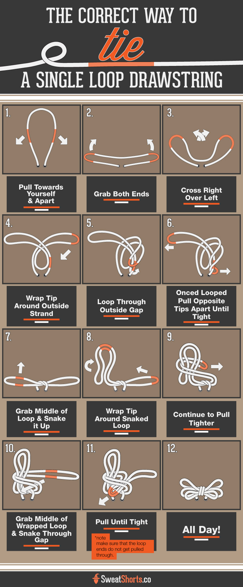 The Correct Way to Tie a Single Loop Drawstring