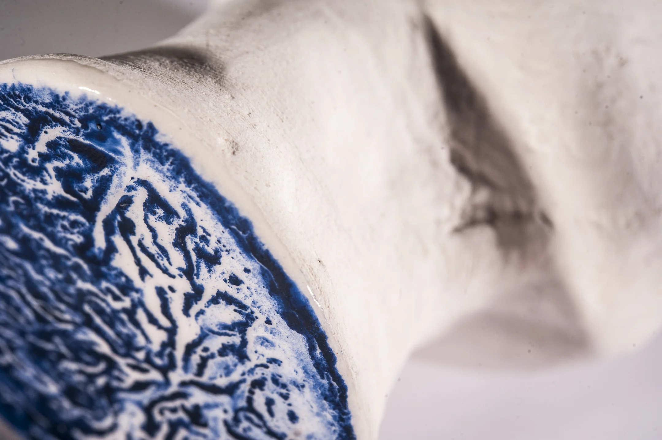 Chi-pot (detail) \ porcelain, glaze, stain \ Norwood Photography.