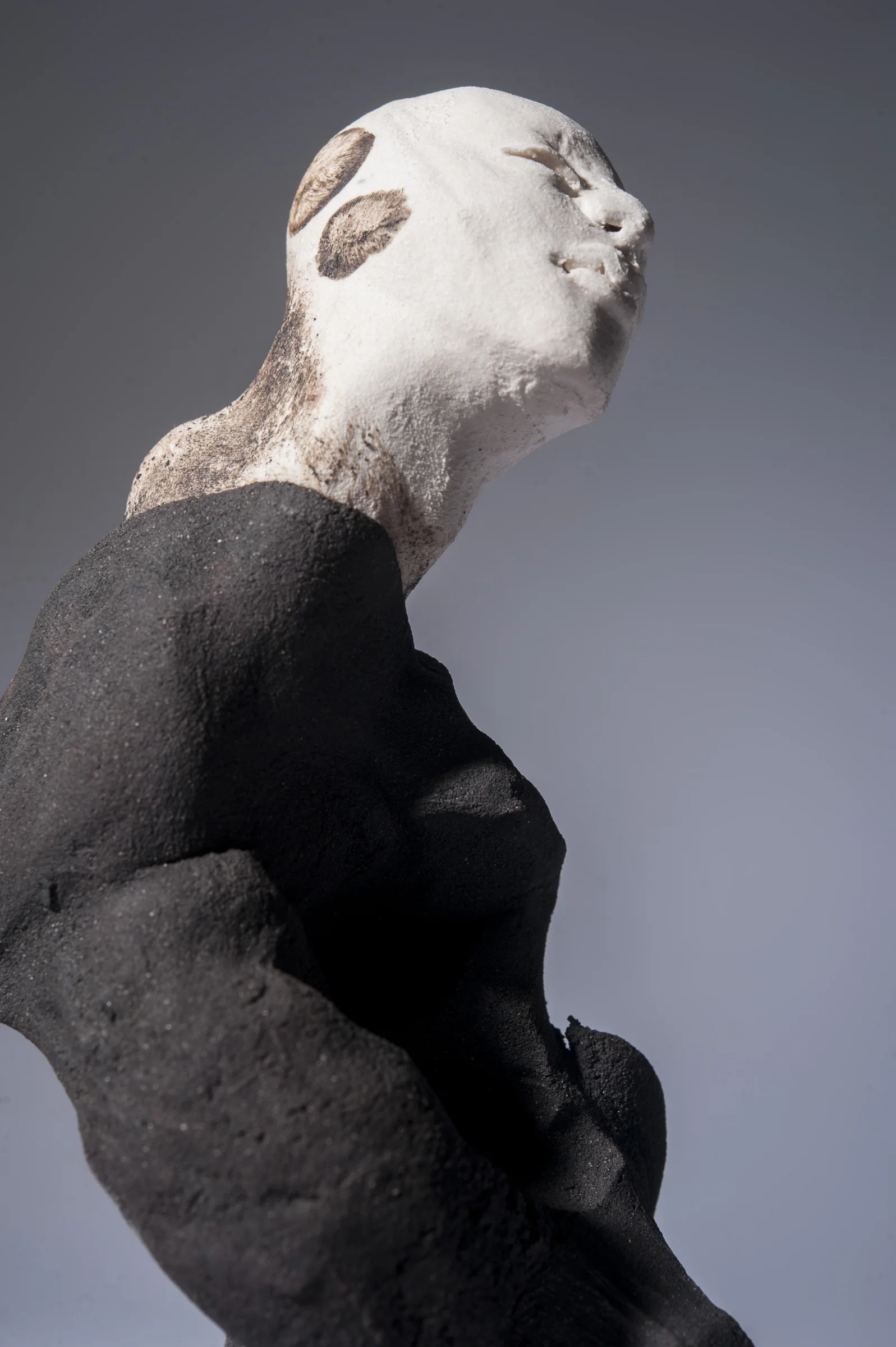 The Dancer \ porcelain and black clay \ 19cm x 7 cm \ Norwood Photography.