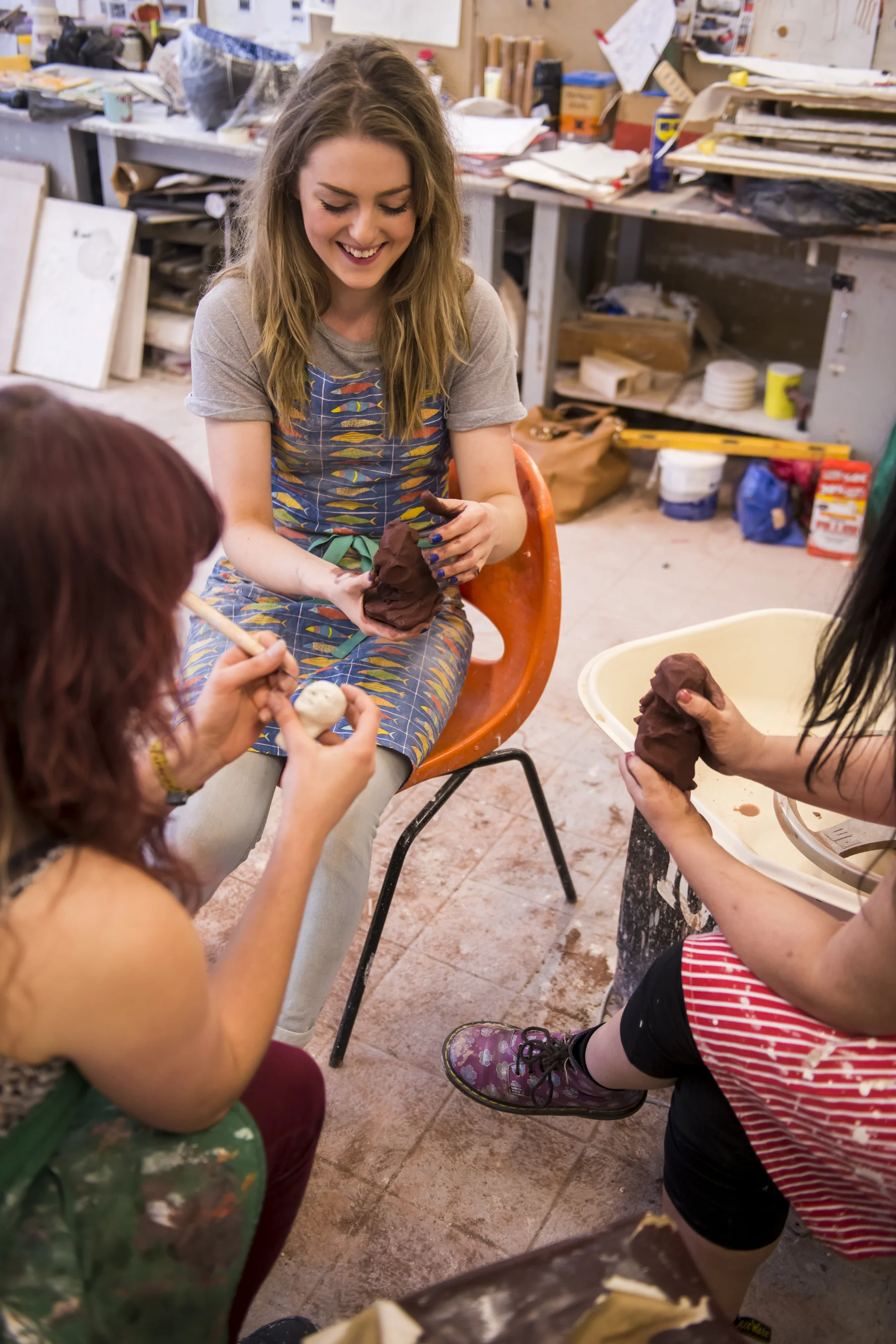 Rhiannon, Elaine and I making figures together \ Norwood Photography.