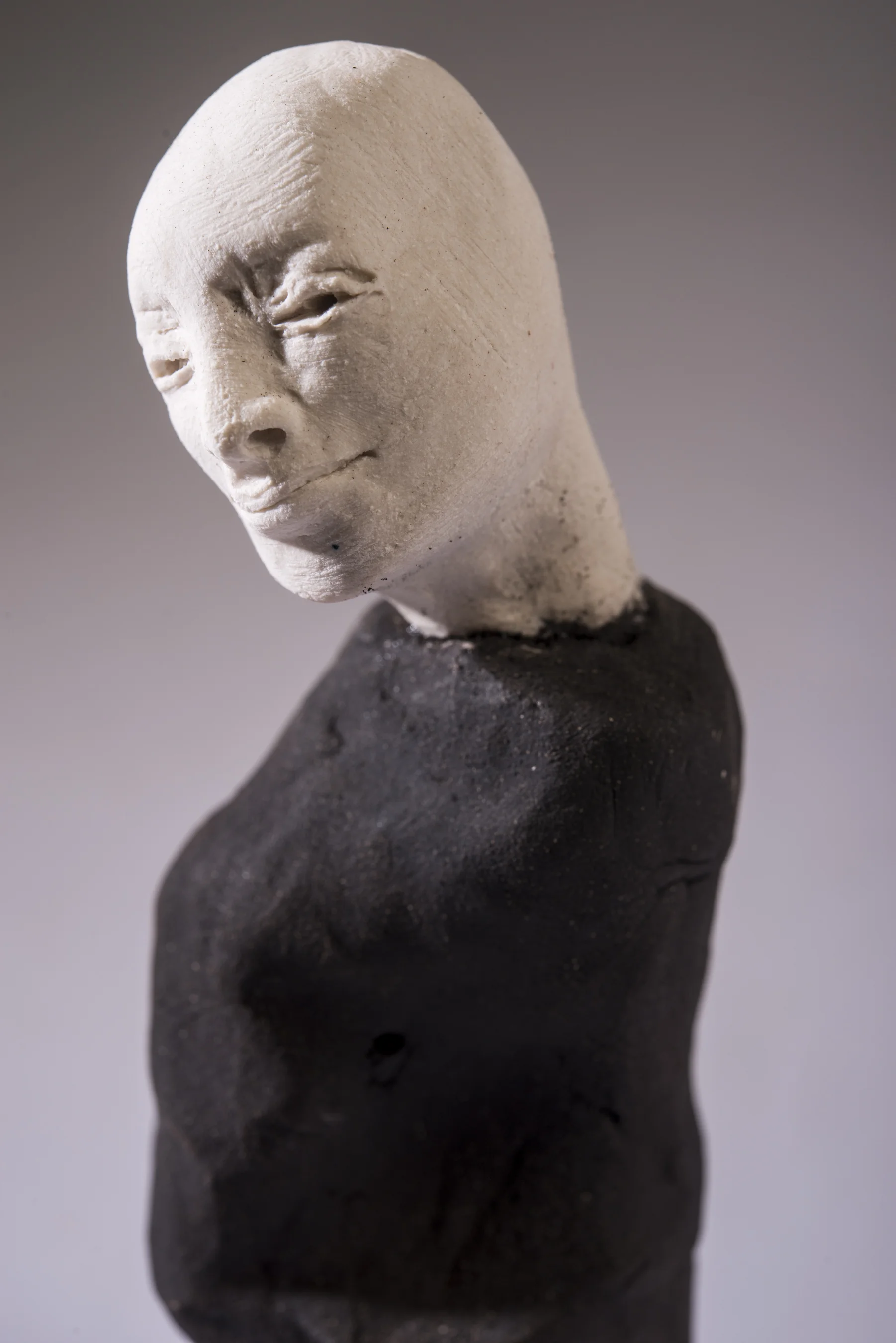 The Baron \ porcelain and black clay \ 17cm x 6 cm \ Norwood Photography.