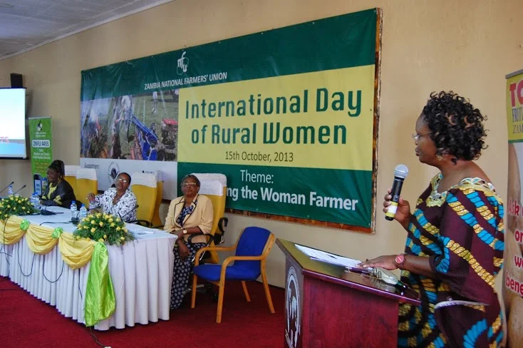 Inspired by both peer to peer learning in partnership with experts. Opening remarks during Women’s Forum during Int’l Day of Rural Women’s Gathering, Lusaka Zambia. Photo by Erin Schneider, WFO Women’s Committee Member