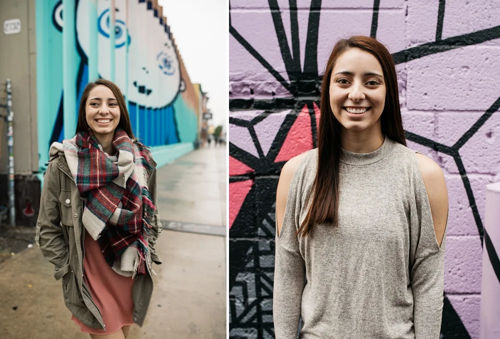 A senior portrait session in front of "Larimer Boy" in the River North Art District in Denver, Colorado. Senior portrait photography by Sonja Salzburg of Sonja K Photography.&nbsp;