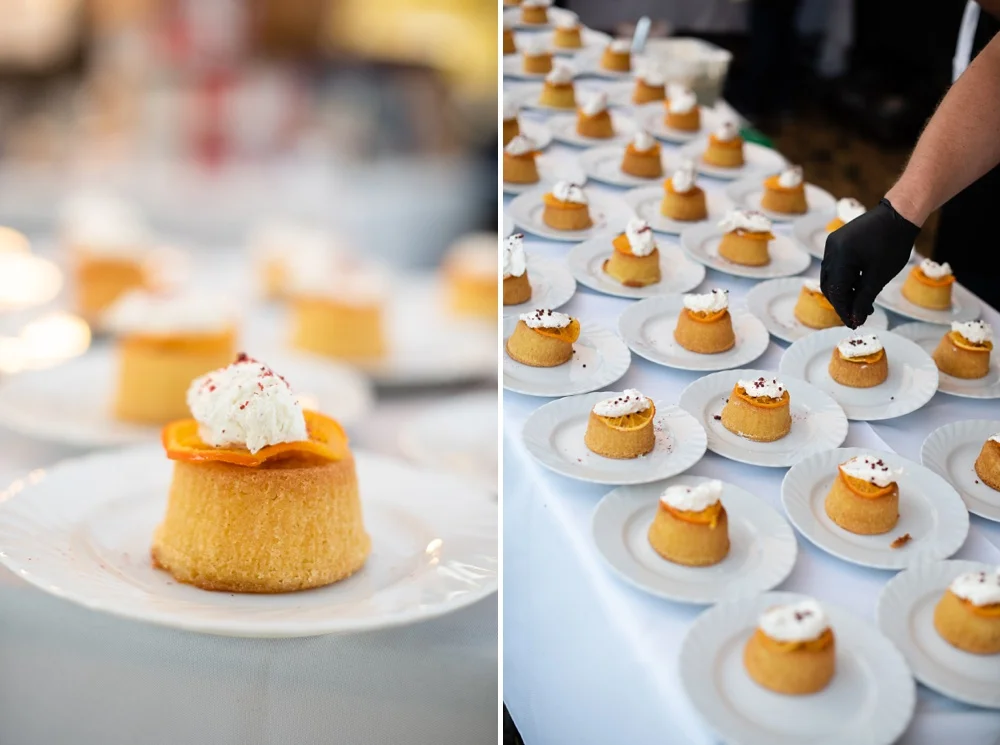Desserts are prepared and served at the Fortified Collaborations Heart of Summer Farm Dinner at Colorado Stock and Grain Farm in Colorado. Event and Food and Beverage photography by Sonja Salzburg of Sonja K Photography.
