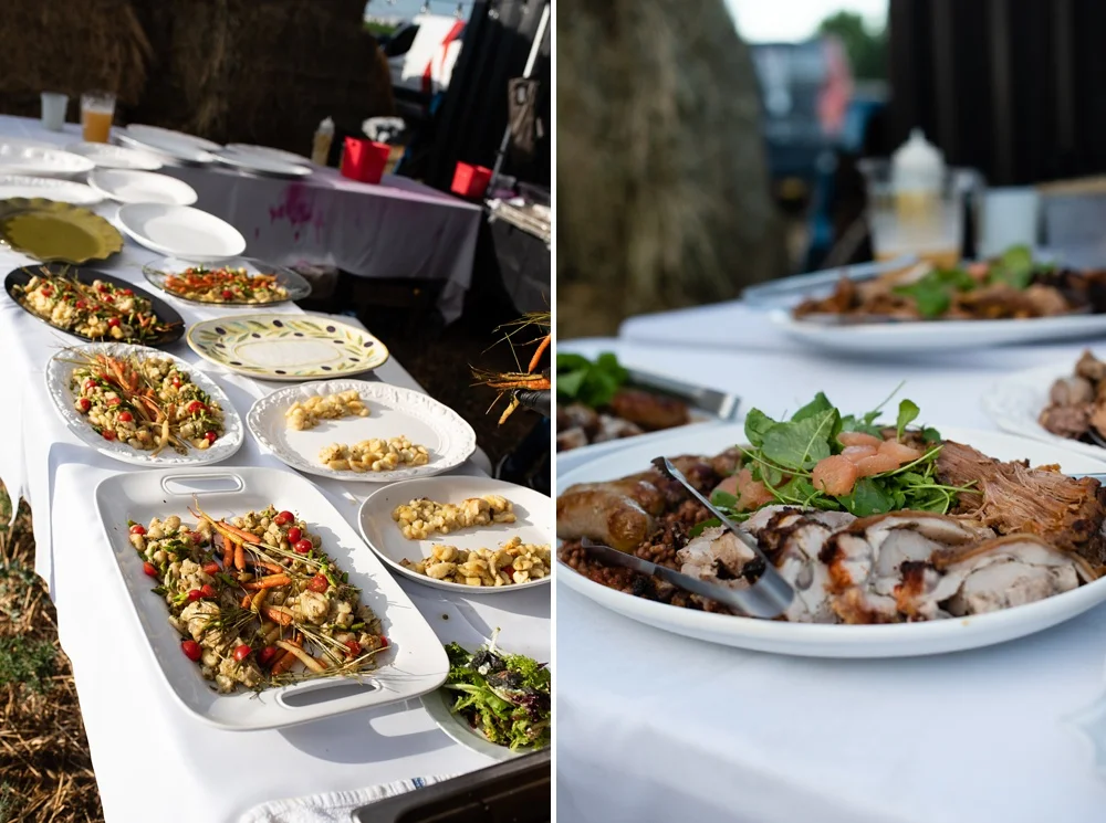 Dinner is prepared at the 2018 Heart of Summer Farm Dinner at Colorado Stock and Grain Farm presented by Fortified Collaborations. Cuisine by Dryden Gross of Locality. Event and Food and Beverage photography by Sonja Salzburg of Sonja K Photography.