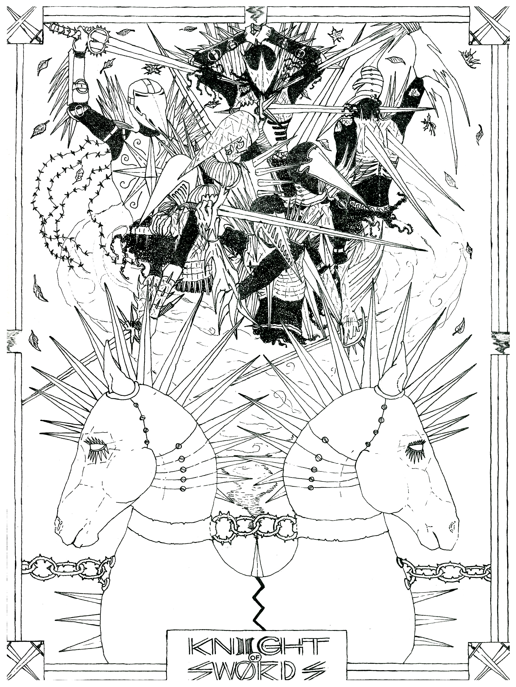 The Knight of Swords - pre-color