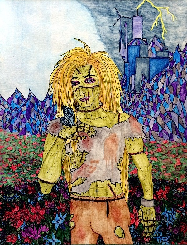 Frankenstein's Monster in a psychedelic world of color...