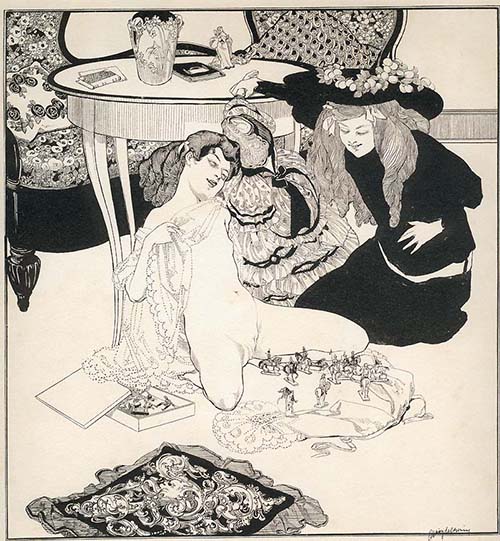 Franz von Bayros illustration possibly titled Early Voluptuousness .