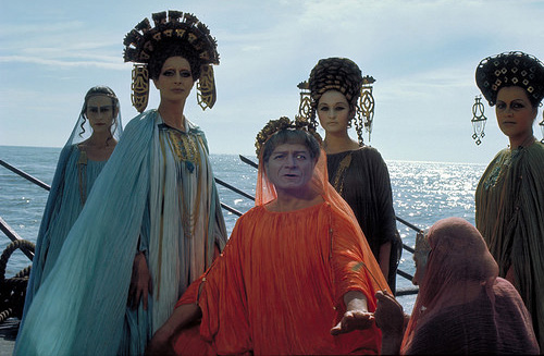 There's a general uneasiness that creeps in throughout the alien realms of Fellini's Satyricon. 