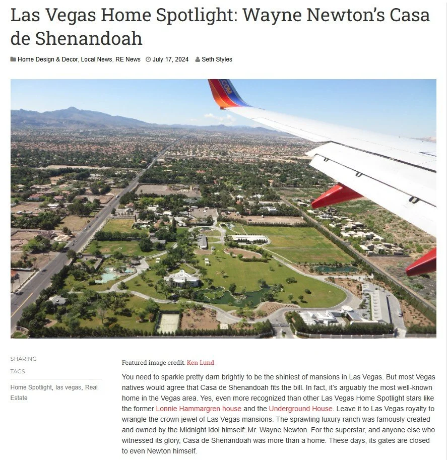 Las Vegas Home Spotlight: Wayne Newton’s Casa de Shenandoah