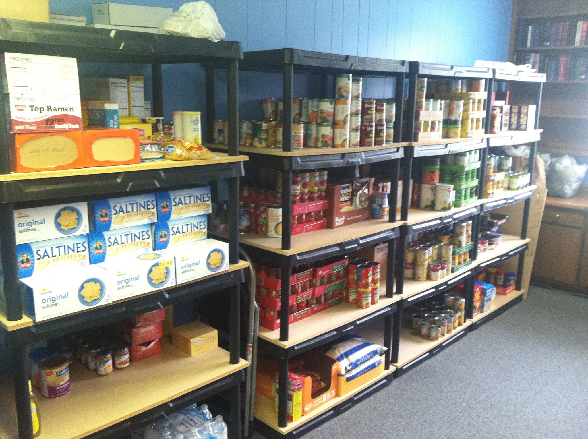 Food Pantry-a wide variety of non-perishable food items: canned meats, canned vegetables and fruits, rice, soups, crackers, and more. The pantry is open Tuesday from 9am to 2pm.