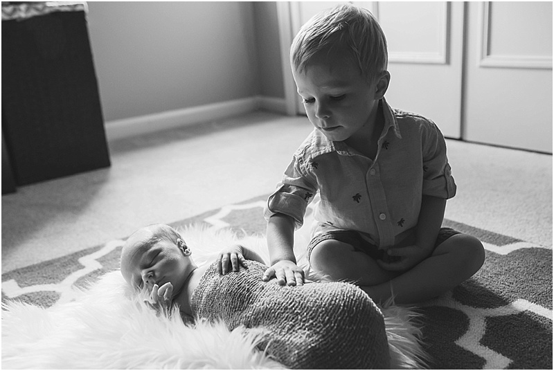 Reston, VA newborn photographer, Kristin Cornely, documents Baby Braden's first days home