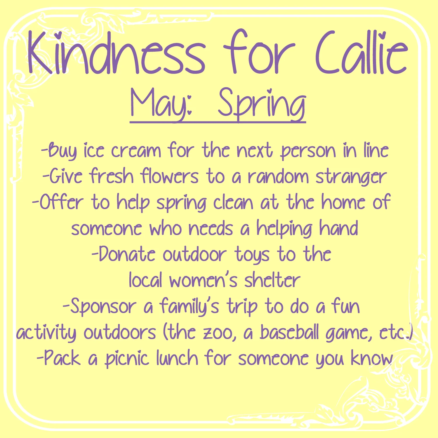 Mother's Day 2014 and Belated May Kindness for Callie