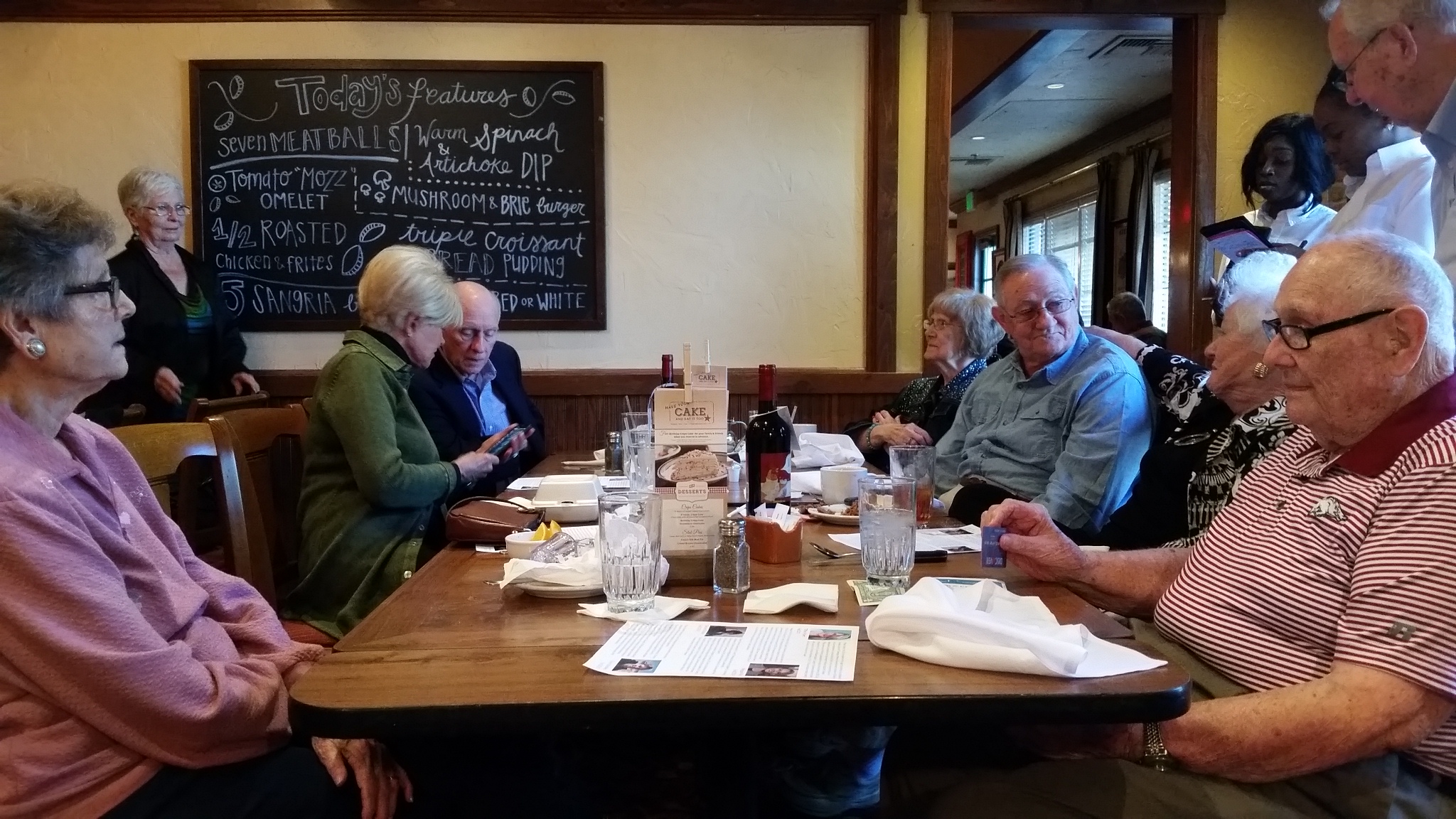 Left to right: Ella V. Smalley (Little Rock), Mary Catherine Sligh (Mission, TX), Carolyn Kee (Little Rock), Frank Huckaba and Joy Huckaba (Mountain Home), Lance Hanshaw (Cabot), Carol Smelley ( Little Rock), and James Smalley (Little Rock).