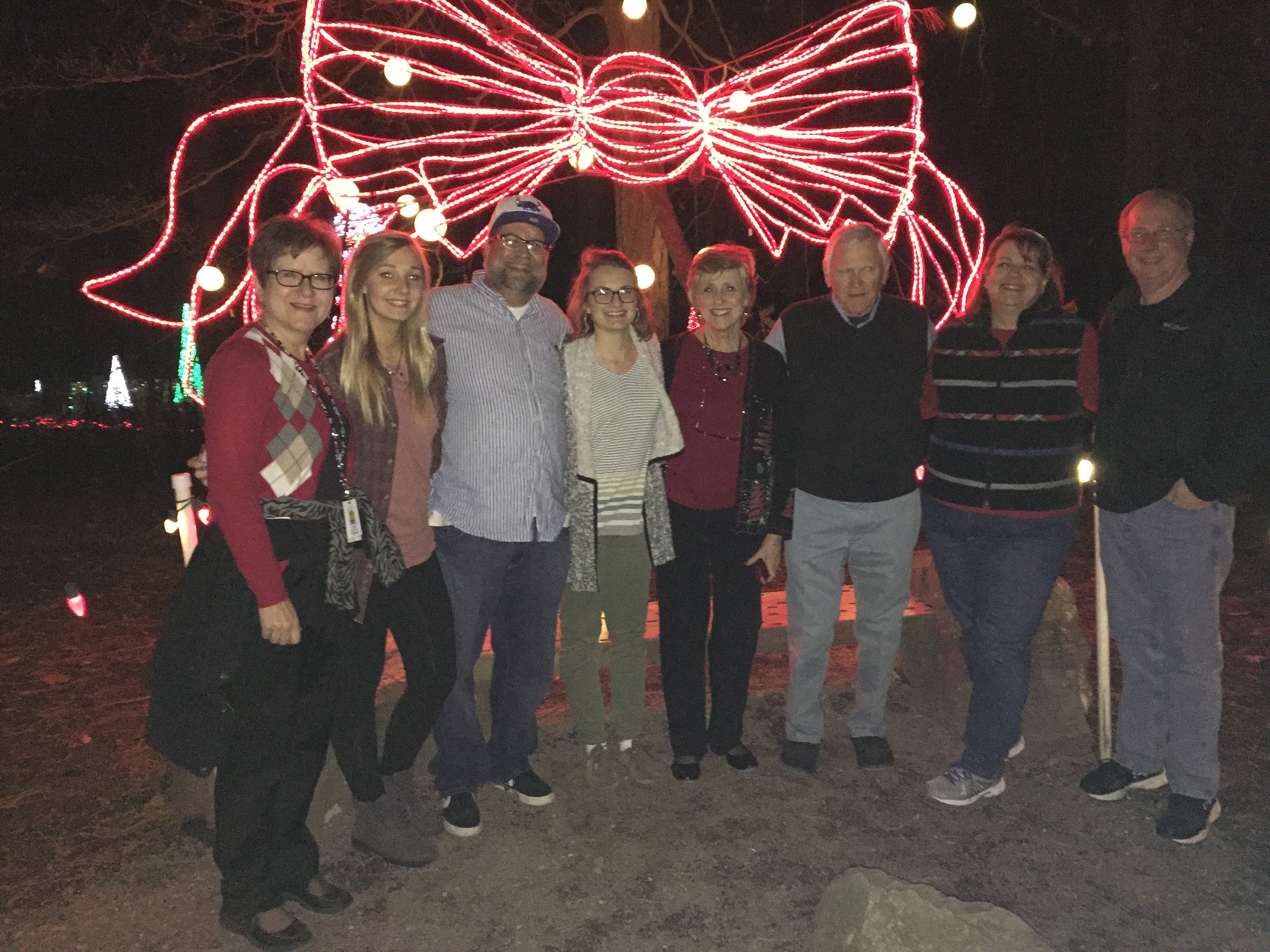Left to Right: Cinda Smith, Michelle Swaim, Steve Sullivan, Jenna Sullivan, Dianne Swaim, Gordon Swaim, Judy Higgins, and Ray Higgins.
