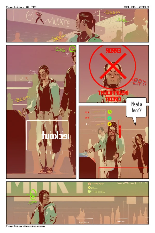 Page 75 of Faction . Illustrated by Heliotrope.