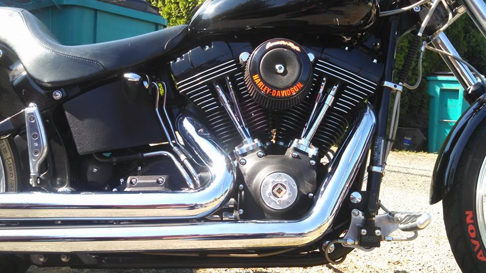 NA Challenge Coin mounted on a Custom Built Big Twin