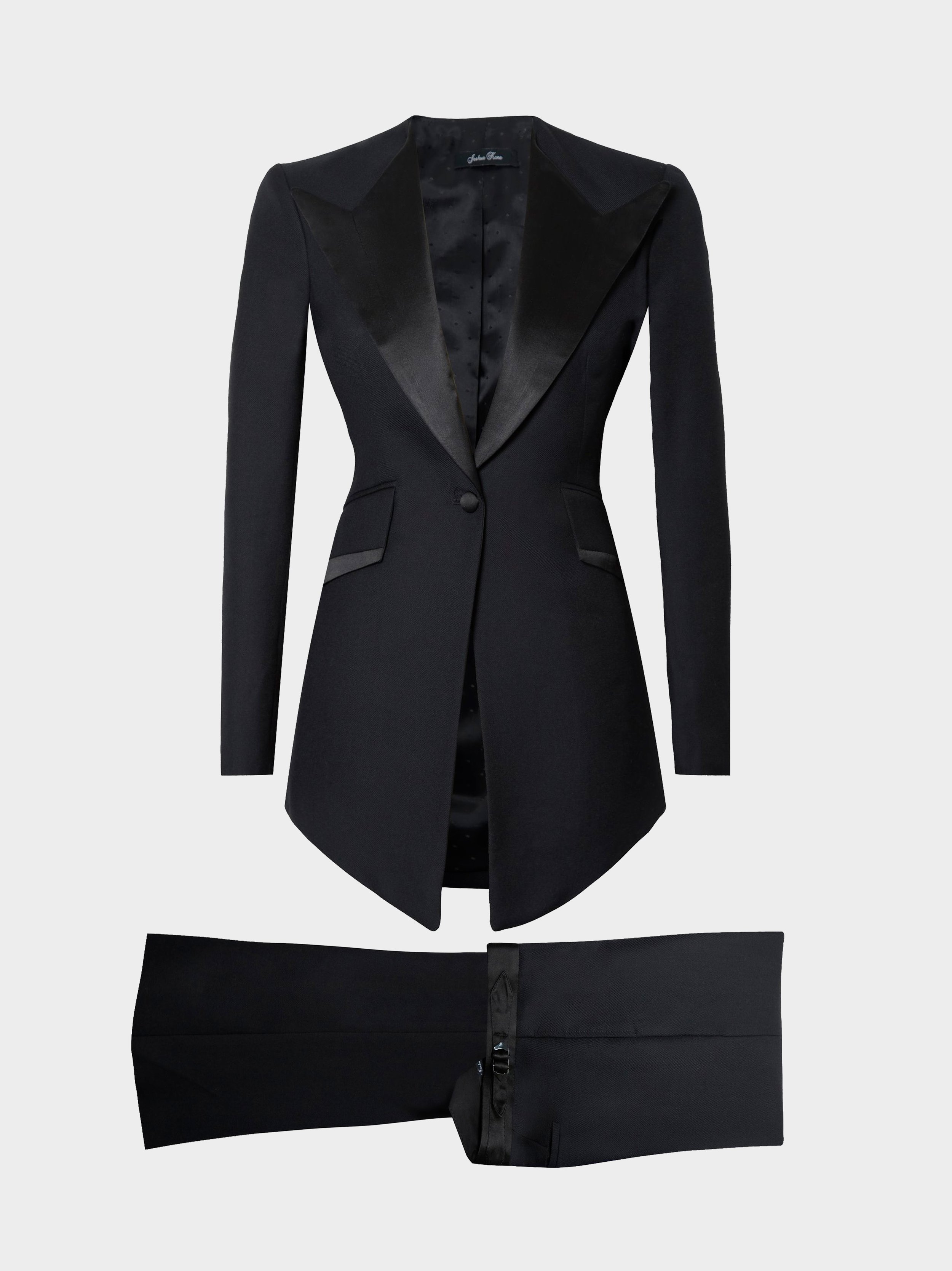 Drop Front Black Wool and Flair 2-Piece Suit.jpg