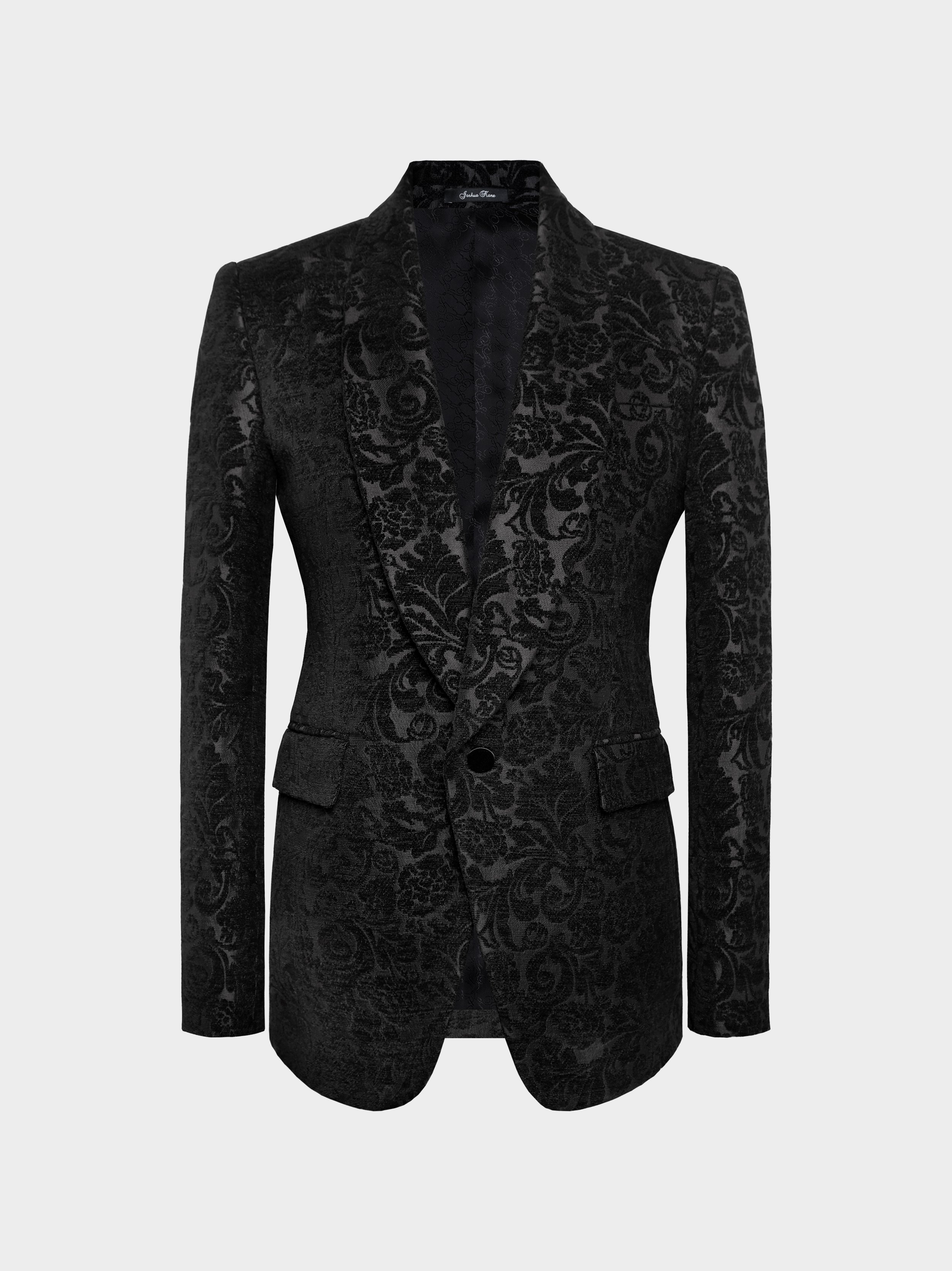 Black Floral Velvet Dinner Jacket