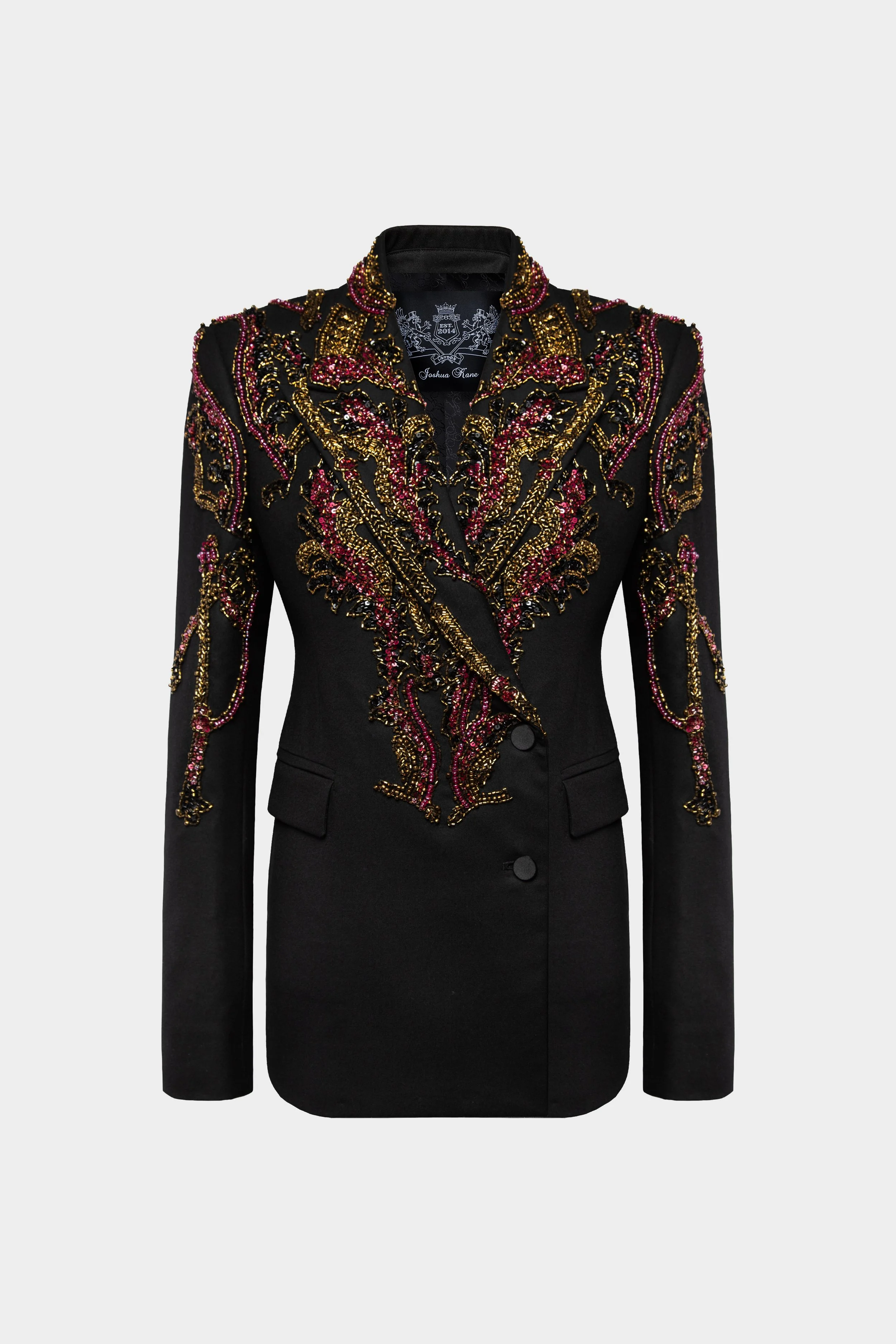 Crystal Embellished Black Wool Jacket