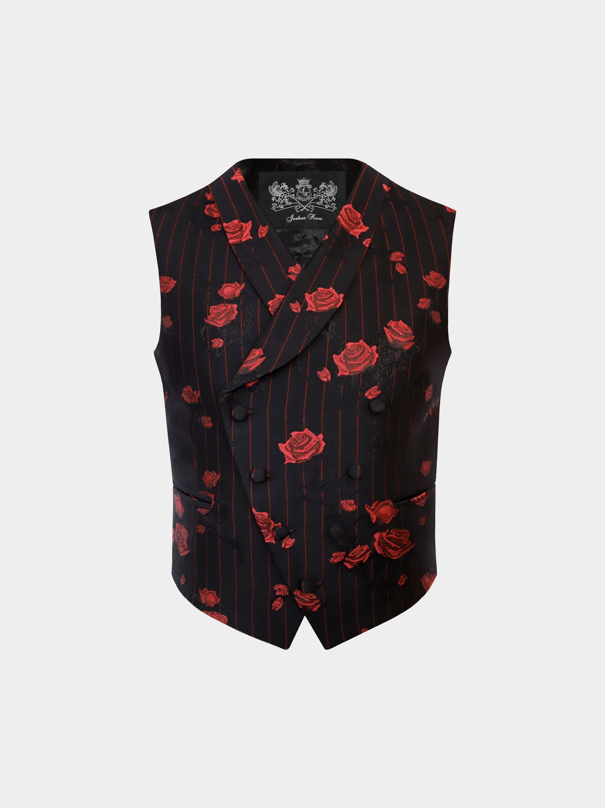 Red Rose Pinstripe Waistcoat