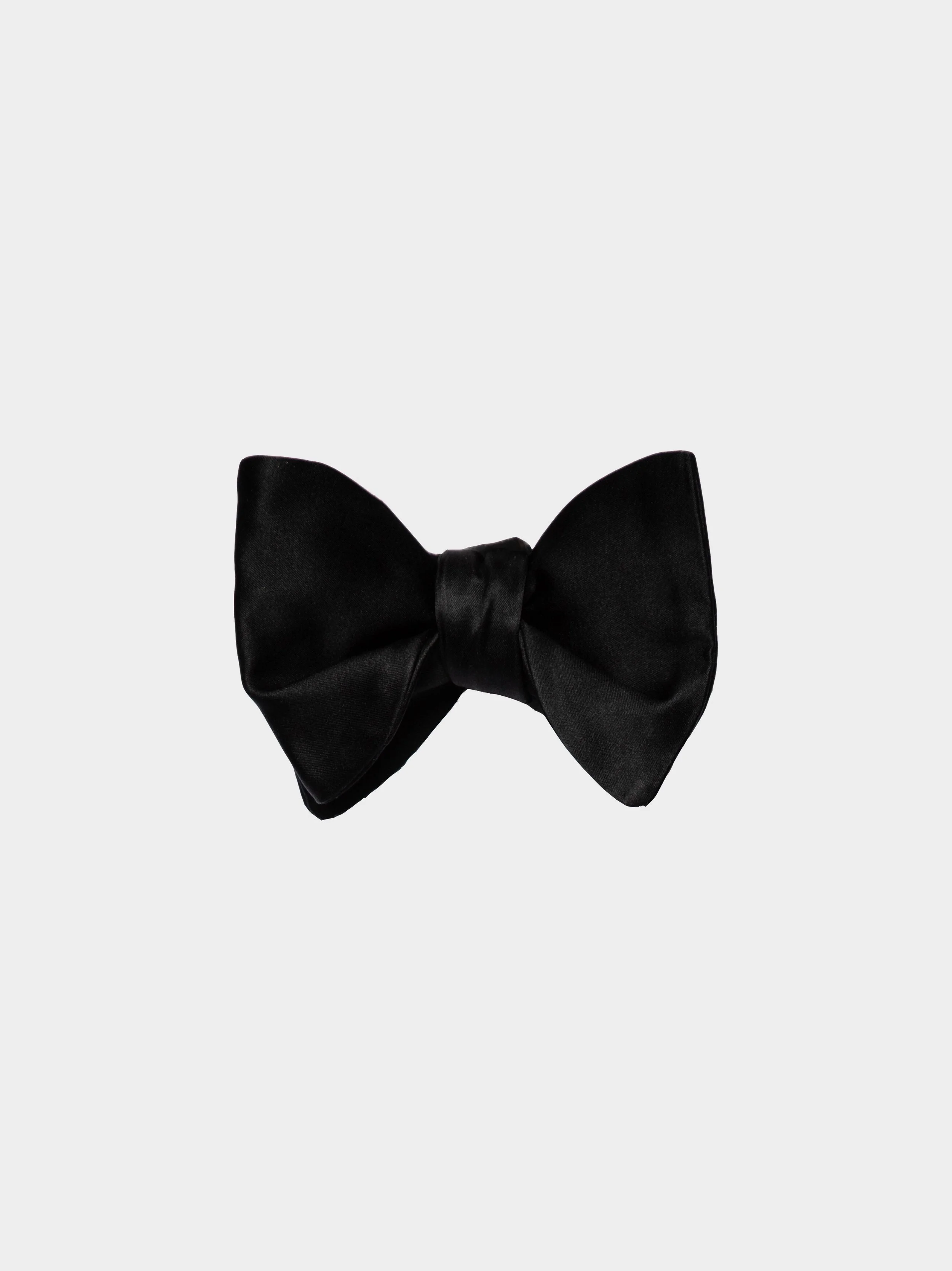Black Silk Wide Bow Tie