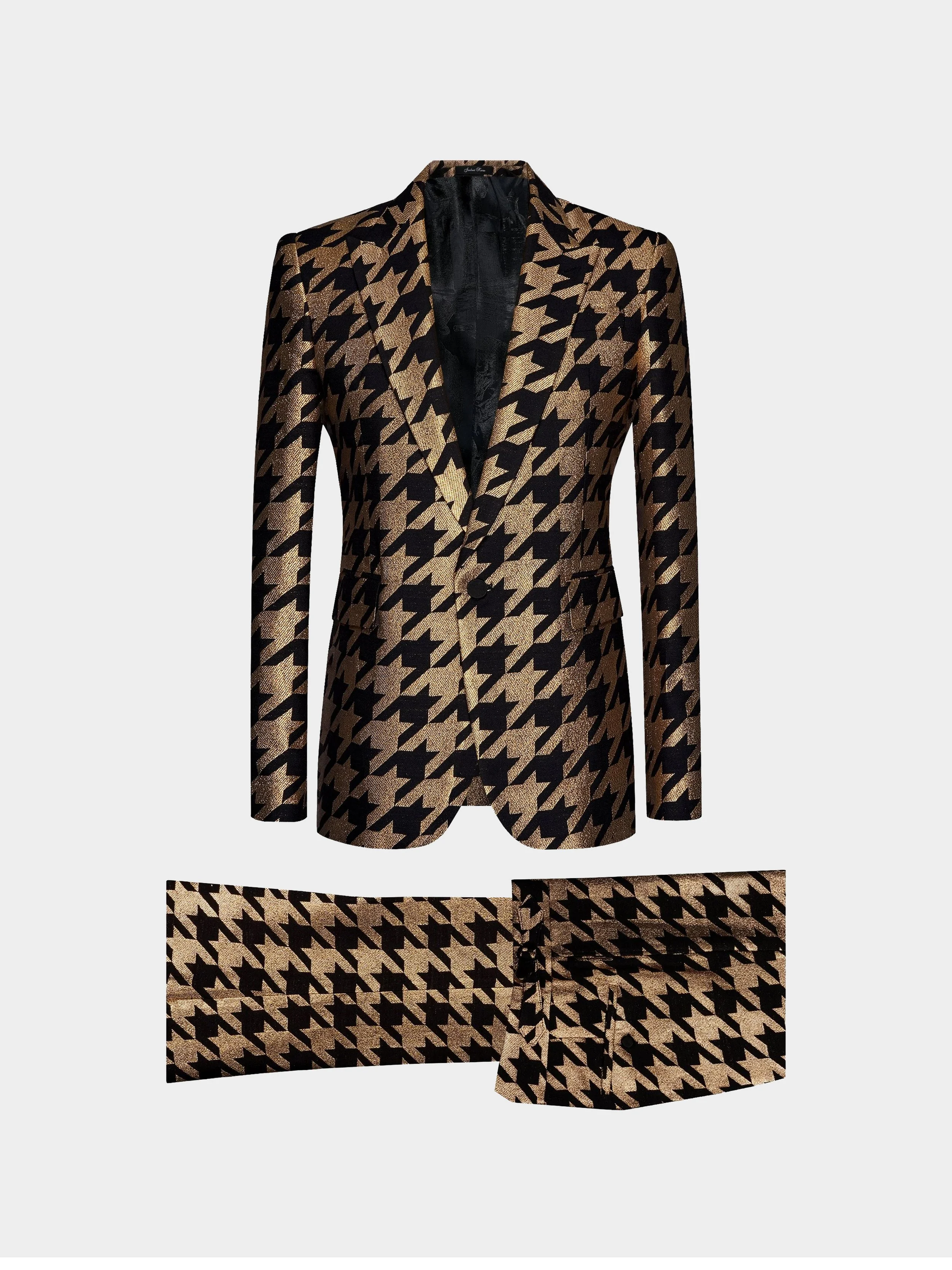 Gold Lurex Houndstooth Suit