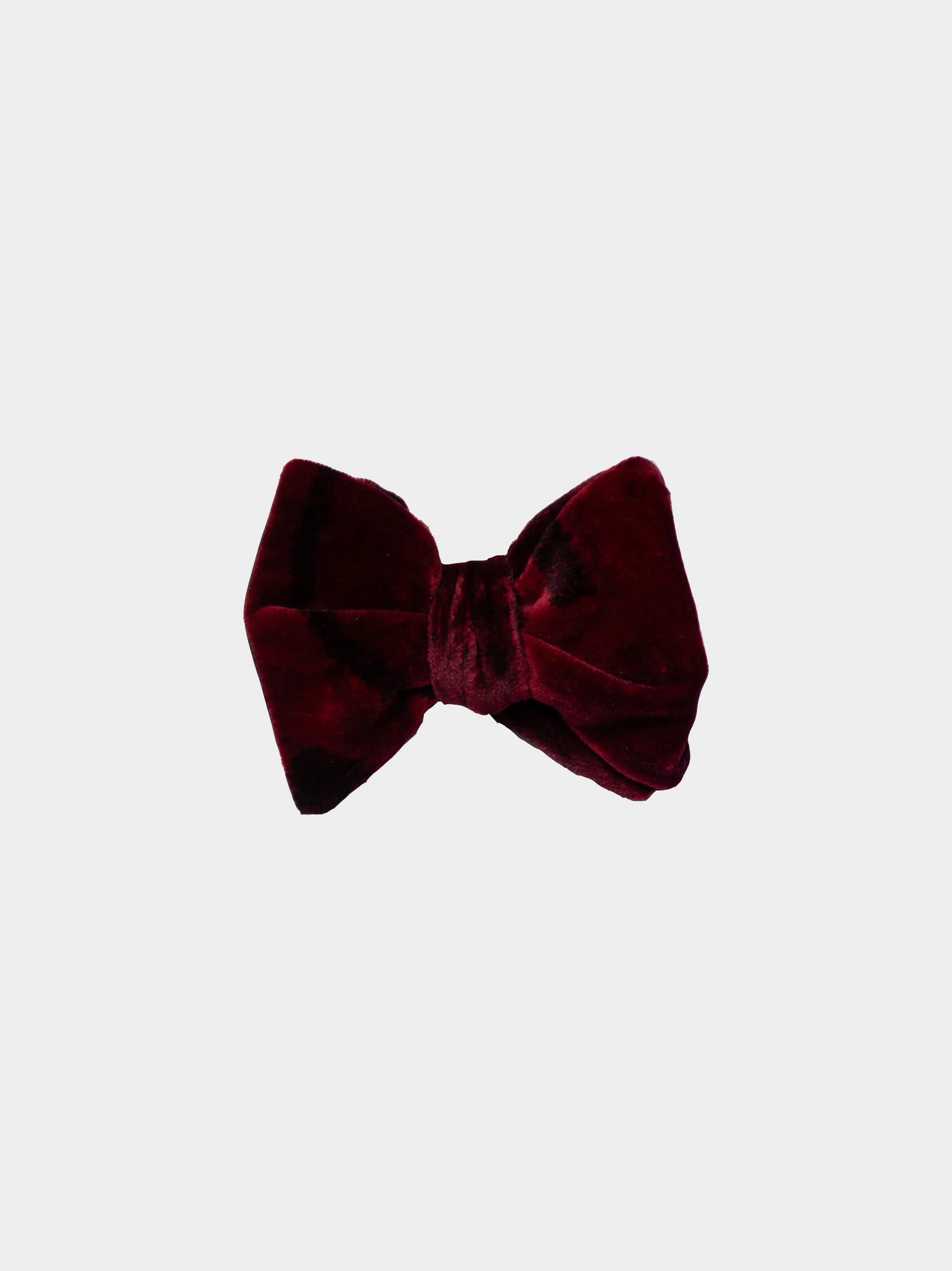 Burgundy Velvet Pre-Tied Wide Bowtie